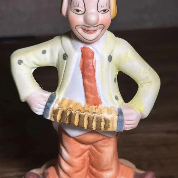 Vintage Music Box Clown Holding Accordion Ceramic Decor Home Accents - Picture 6 of 10